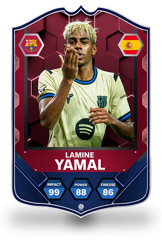 SPORTIFY CARDS
Pre-made Lamine Yamal FC Barcelona card printed on durable Foam PVC.
The teenager who broke every record before the world could keep up. Yamal became the youngest ever goalscorer at a European Championship, helped Spain win Euro 2024, and established himself as Barcelona's most exciting talent since a young Messi walked out of La Masia.
Premium 3mm foam PVC. High-resolution finish. UK and worldwide shipping. Starting from £15.