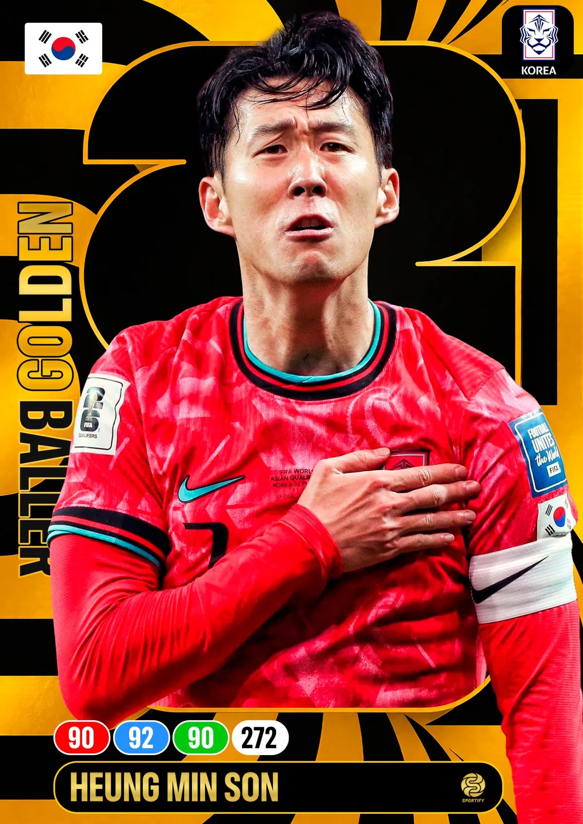 Heung Min Son Golden Baller Football Card